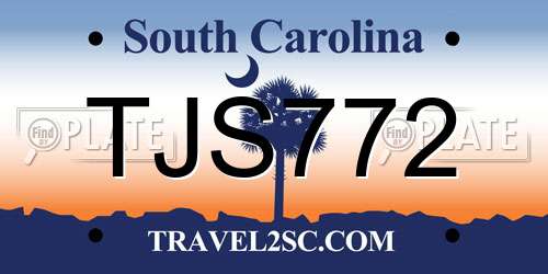 TJS772 South Carolina License Plate