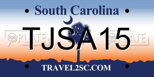TJSA15 South Carolina License Plate