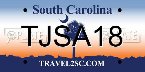 TJSA18 South Carolina License Plate