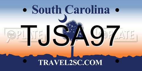 TJSA97 South Carolina License Plate