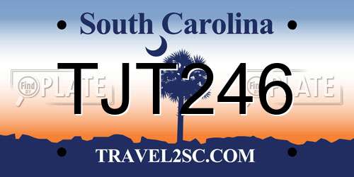 TJT246 South Carolina License Plate
