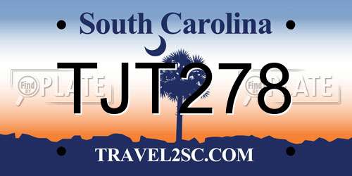 TJT278 South Carolina License Plate