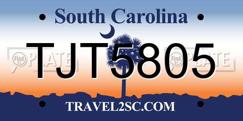 TJT5805 South Carolina License Plate