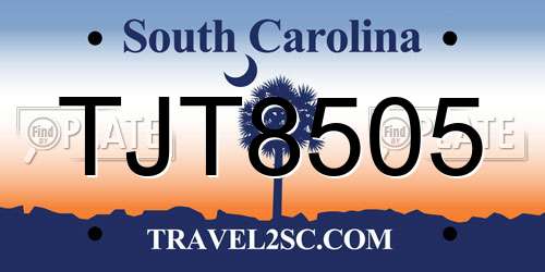 TJT8505 South Carolina License Plate