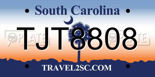 TJT8808 South Carolina License Plate
