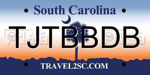 TJTBBDB South Carolina License Plate