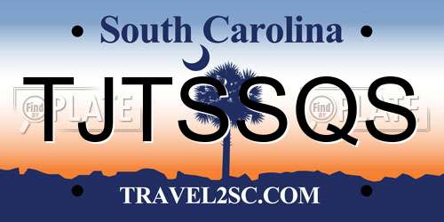 TJTSSQS South Carolina License Plate