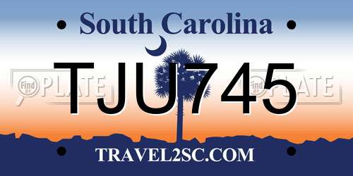 TJU745 South Carolina License Plate