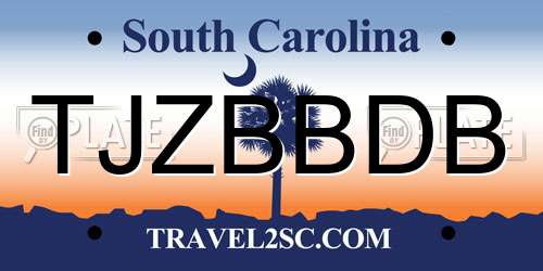 TJZBBDB South Carolina License Plate