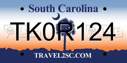 TK0R124 South Carolina License Plate