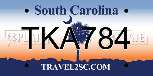 TKA784 South Carolina License Plate