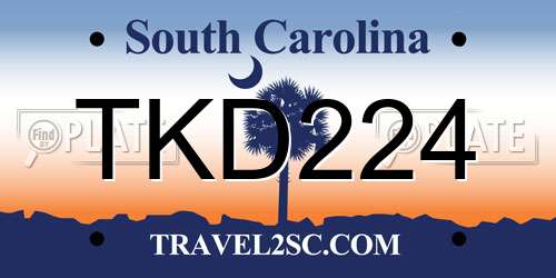 TKD224 South Carolina License Plate