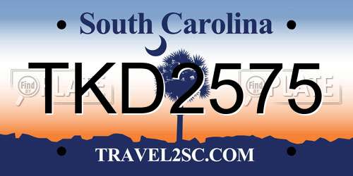 TKD2575 South Carolina License Plate