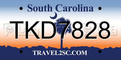 TKD7828 South Carolina License Plate