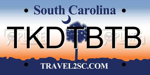 TKDTBTB South Carolina License Plate
