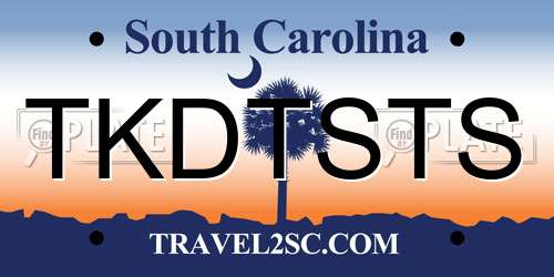 TKDTSTS South Carolina License Plate