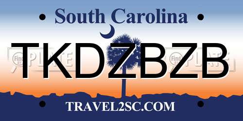 TKDZBZB South Carolina License Plate