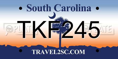 TKF245 South Carolina License Plate