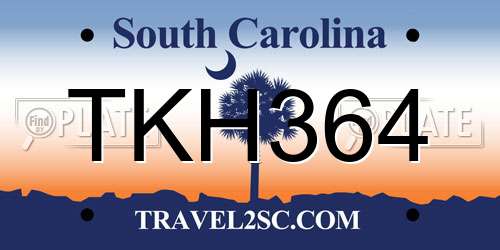 TKH364 South Carolina License Plate