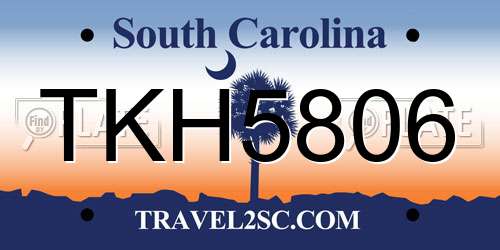 TKH5806 South Carolina License Plate