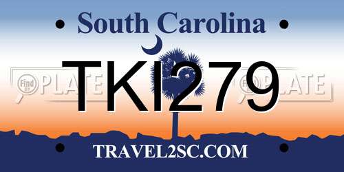 TKI279 South Carolina License Plate