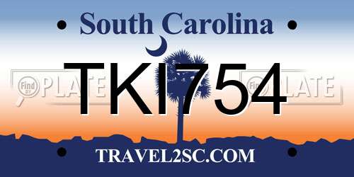 TKI754 South Carolina License Plate