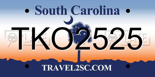 TKO2525 South Carolina License Plate