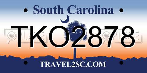 TKO2878 South Carolina License Plate