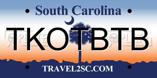 TKOTBTB South Carolina License Plate