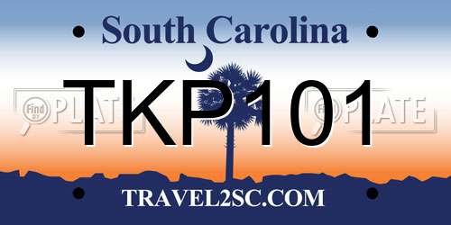 TKP101 South Carolina License Plate