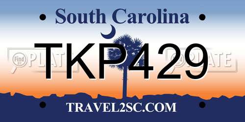 TKP429 South Carolina License Plate