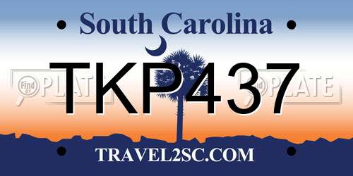 TKP437 South Carolina License Plate