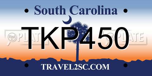TKP450 South Carolina License Plate