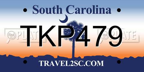 TKP479 South Carolina License Plate