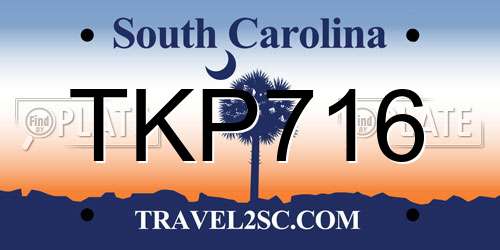 TKP716 South Carolina License Plate