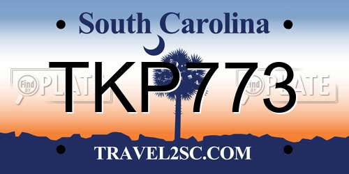 TKP773 South Carolina License Plate