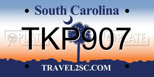 TKP907 South Carolina License Plate