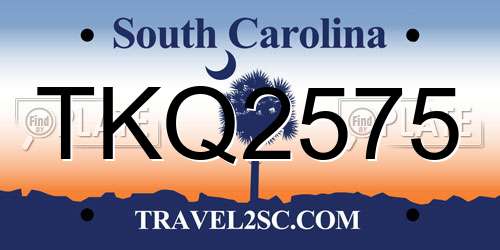 TKQ2575 South Carolina License Plate