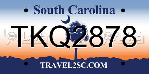TKQ2878 South Carolina License Plate