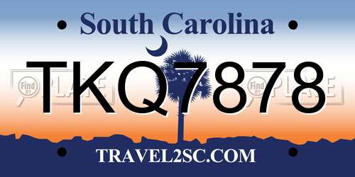 TKQ7878 South Carolina License Plate