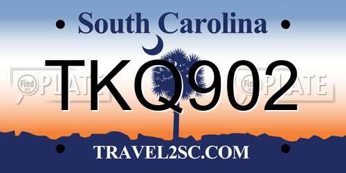 TKQ902 South Carolina License Plate