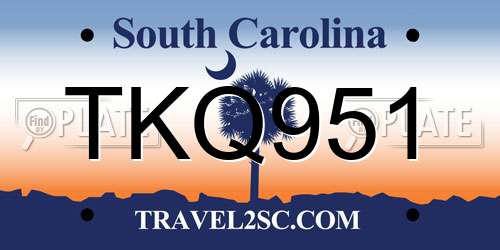 TKQ951 South Carolina License Plate