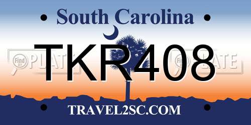 TKR408 South Carolina License Plate
