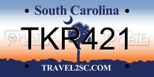 TKR421 South Carolina License Plate