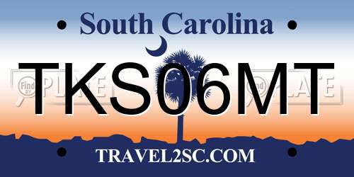 TKS06MT South Carolina License Plate