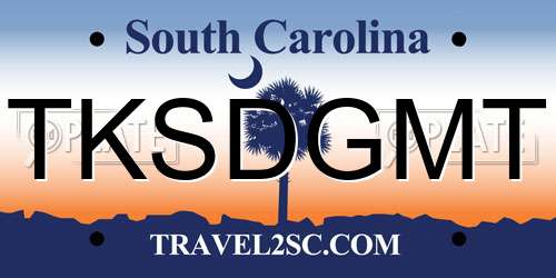 TKSDGMT South Carolina License Plate