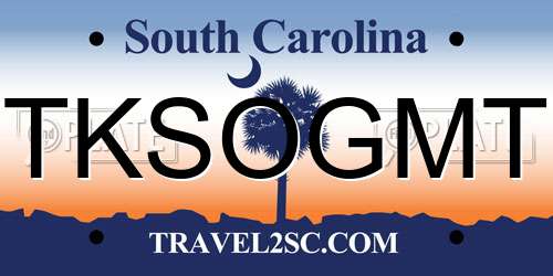 TKSOGMT South Carolina License Plate