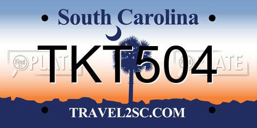 TKT504 South Carolina License Plate