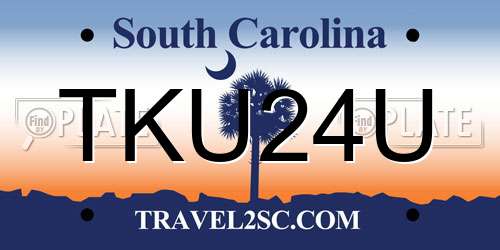 TKU24U South Carolina License Plate