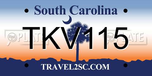 TKV115 South Carolina License Plate